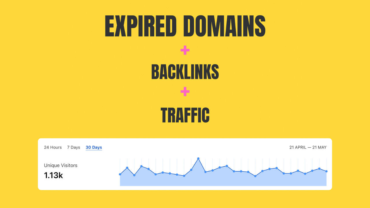 Expired domains with backlinks can have web traffic from linking big authority websites.