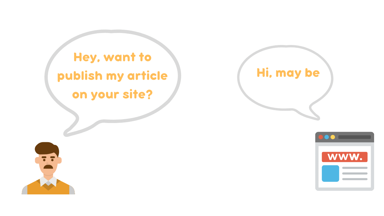 How guest posting strategy works in real life. Find trusted websites where you can publish content and get a backlink to your site.