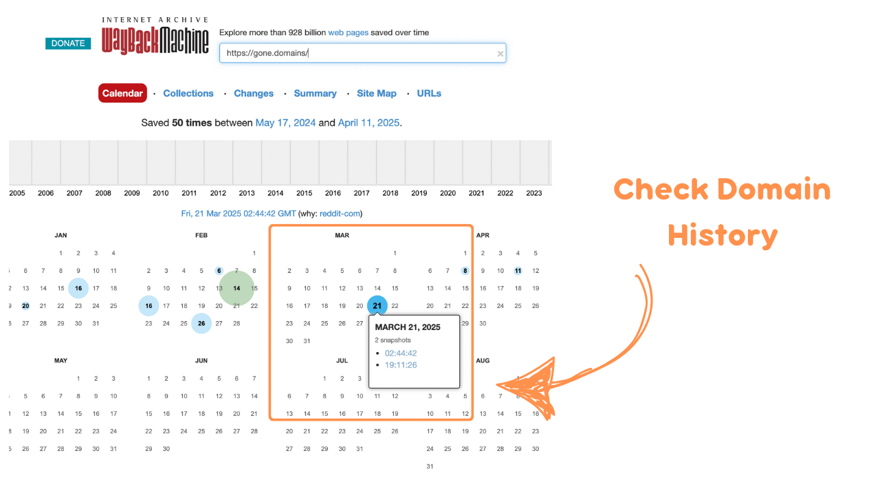 How to check the history and content of an expired domain to ensure it aligns with your niche