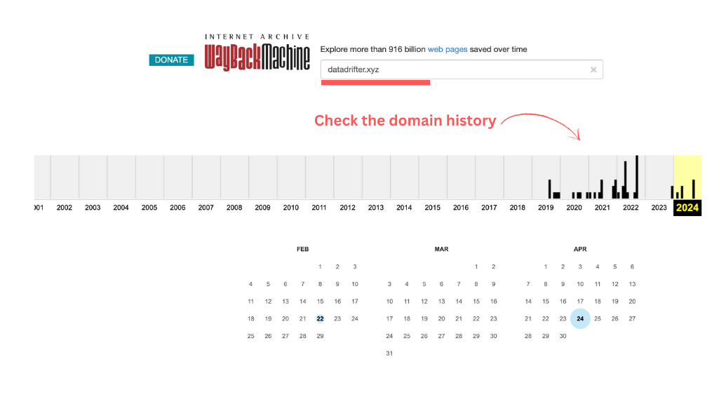 Check a domain history