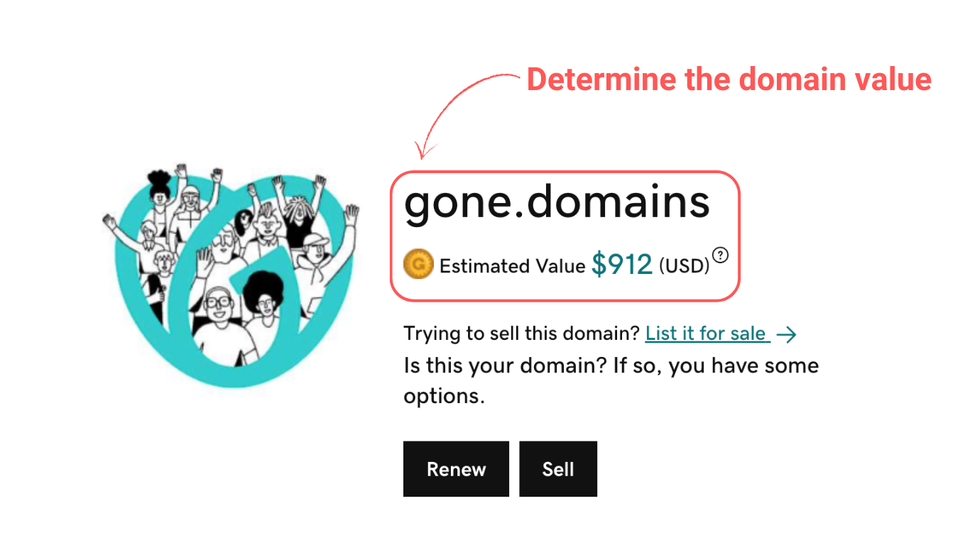 Use GoDaddy's tool to find out the value of your domain before selling it