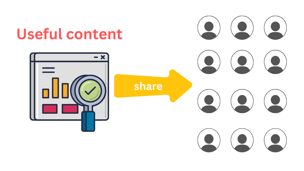 Illustration of creating link-worthy content to improve domain rating