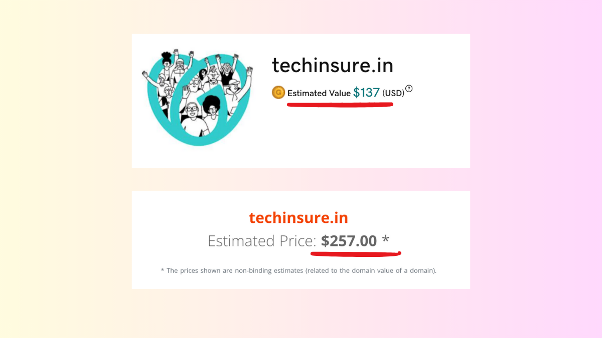 Estimate the value domain name