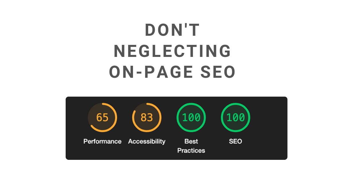 Neglecting on-page SEO