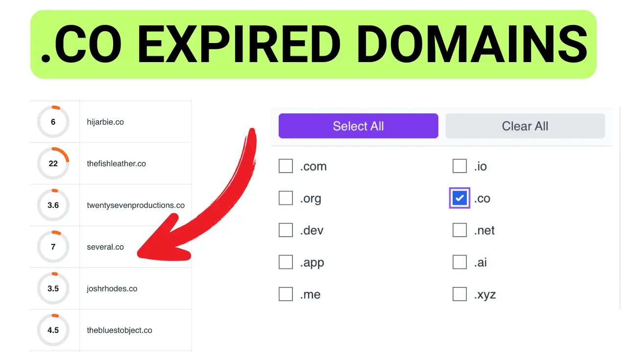 Get Expired .CO Domains in One Click