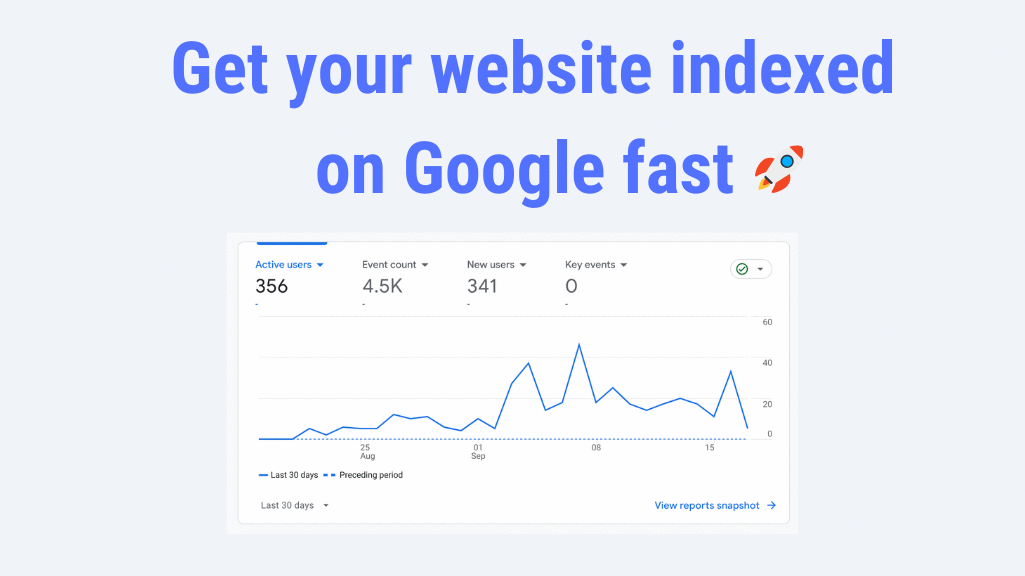 Get site indexed on Google fast